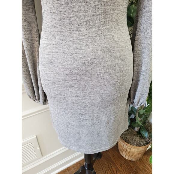 Sheln Women's Gray Polyester Crew Neck Long Sleeve Knee Length Dress Size Small - Picture 7 of 12